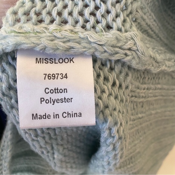 Misslook Chunky Oversized Light Blue Cardigan Sweater Button Closure Large - Picture 2 of 9